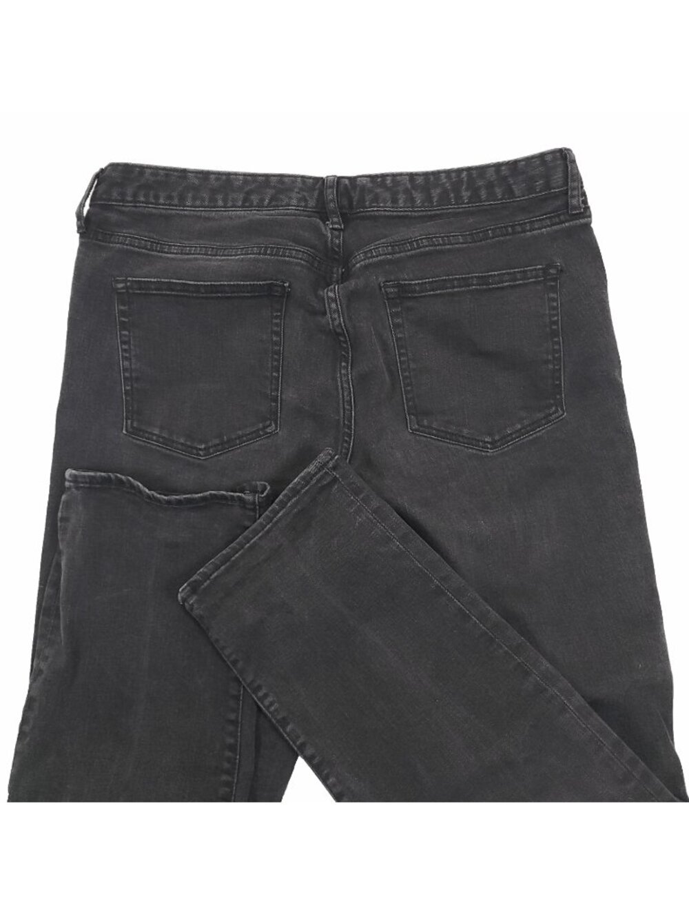 Gap 1969 Women's Real Straight Black Jeans size 30 Crop or Short 28L Stretch